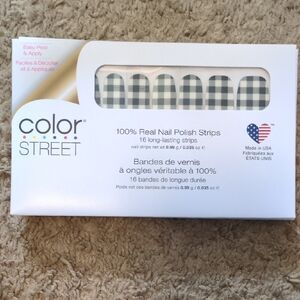 Plaid About You Color Street Nail Strips - Classic Black and White Check